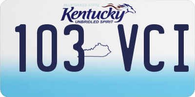 KY license plate 103VCI