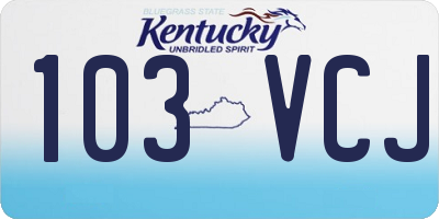 KY license plate 103VCJ