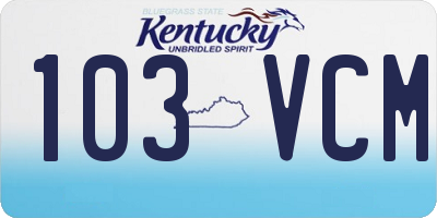 KY license plate 103VCM