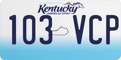 KY license plate 103VCP