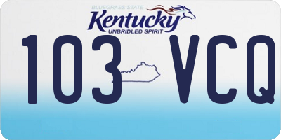 KY license plate 103VCQ