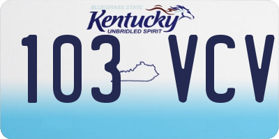 KY license plate 103VCV