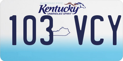 KY license plate 103VCY