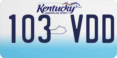 KY license plate 103VDD