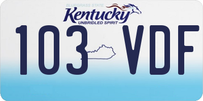 KY license plate 103VDF