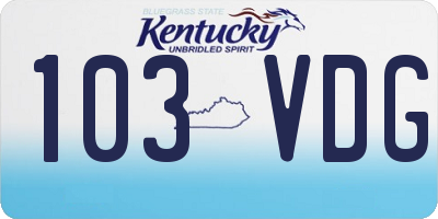KY license plate 103VDG