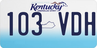 KY license plate 103VDH