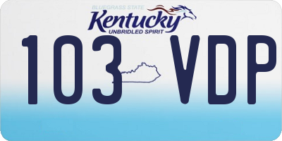 KY license plate 103VDP