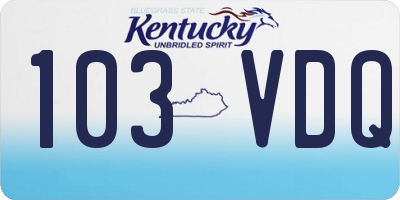 KY license plate 103VDQ