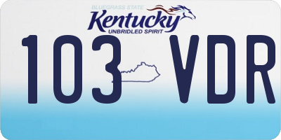 KY license plate 103VDR
