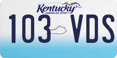 KY license plate 103VDS