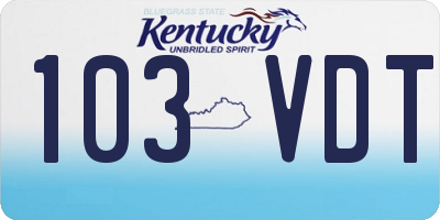 KY license plate 103VDT