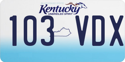 KY license plate 103VDX