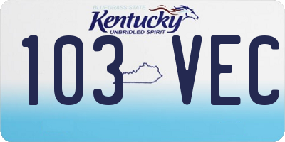 KY license plate 103VEC