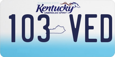 KY license plate 103VED
