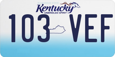 KY license plate 103VEF