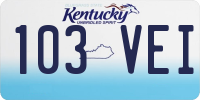 KY license plate 103VEI