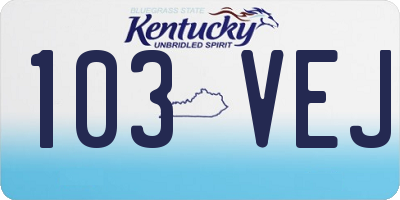 KY license plate 103VEJ