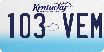 KY license plate 103VEM