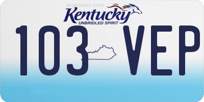 KY license plate 103VEP