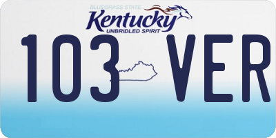 KY license plate 103VER