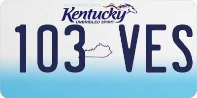 KY license plate 103VES