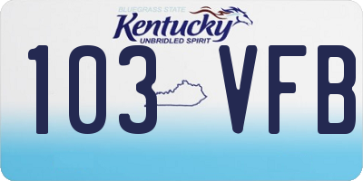 KY license plate 103VFB