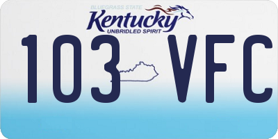 KY license plate 103VFC