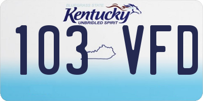KY license plate 103VFD