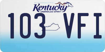 KY license plate 103VFI