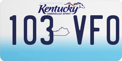 KY license plate 103VFO