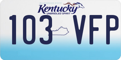 KY license plate 103VFP