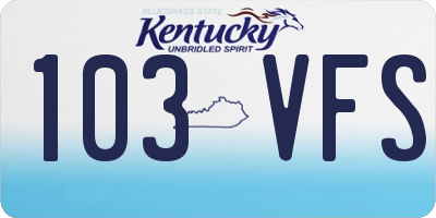 KY license plate 103VFS