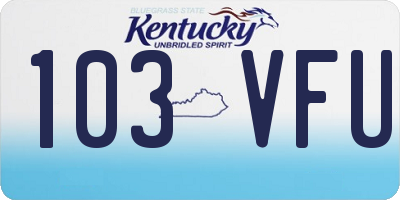 KY license plate 103VFU