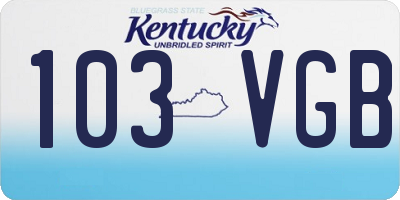 KY license plate 103VGB