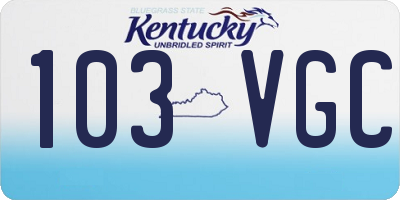KY license plate 103VGC