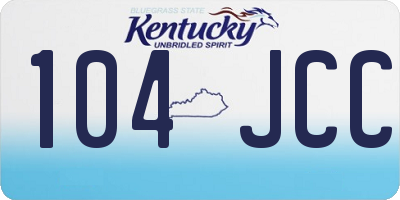 KY license plate 104JCC