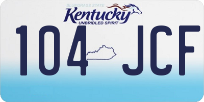 KY license plate 104JCF