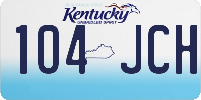 KY license plate 104JCH
