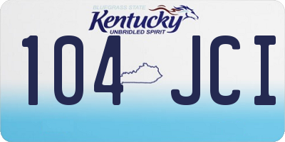 KY license plate 104JCI