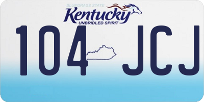 KY license plate 104JCJ