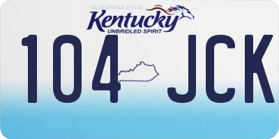 KY license plate 104JCK