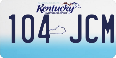 KY license plate 104JCM