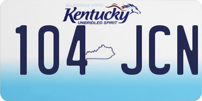 KY license plate 104JCN