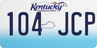 KY license plate 104JCP