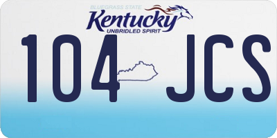 KY license plate 104JCS