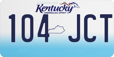 KY license plate 104JCT