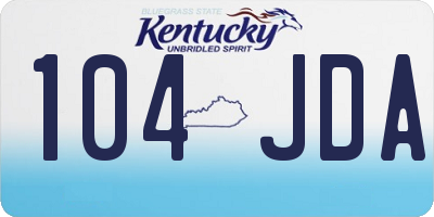 KY license plate 104JDA