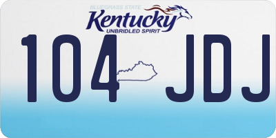 KY license plate 104JDJ