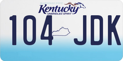 KY license plate 104JDK